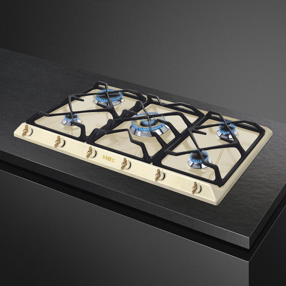 Plynová varná deska s 5 varnými zónami, 90 cm, SRV896, černá