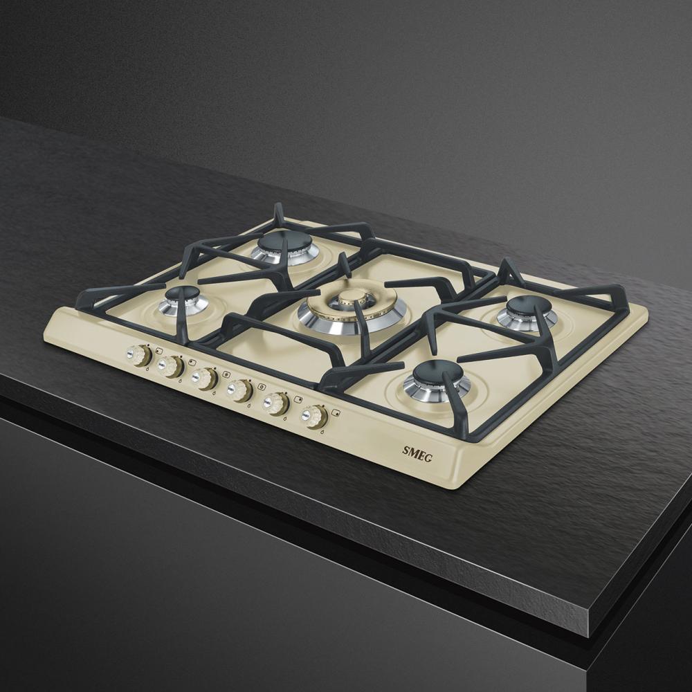 Plynová varná deska Cortina s 5 varnými zónami, 75 cm, SR775, antracit