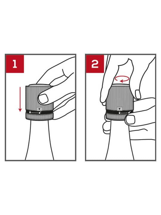 PEUGEOT LINE zátka na perlivé víno aluminiová Carbon 