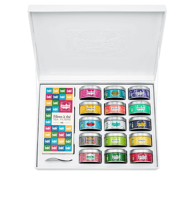 Dárková sada The Collection, 15 malých dóz s čaji, s filtry a lžičkou
