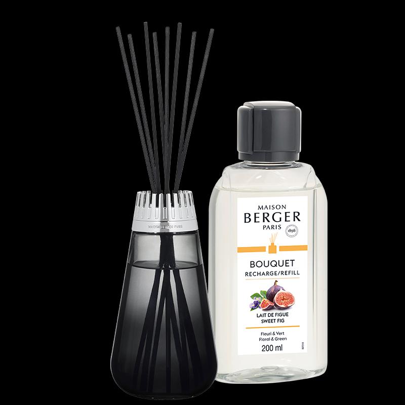 BERGER Amphora difuzér s náplní Fíkové mléko 0,2l černý