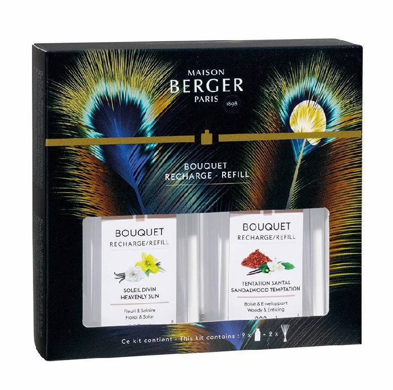 Náplně do Difuzéru Etincelle: Božské slunce a Pokušení santalového dřeva, 200 ml + 2× vonné tyčinky