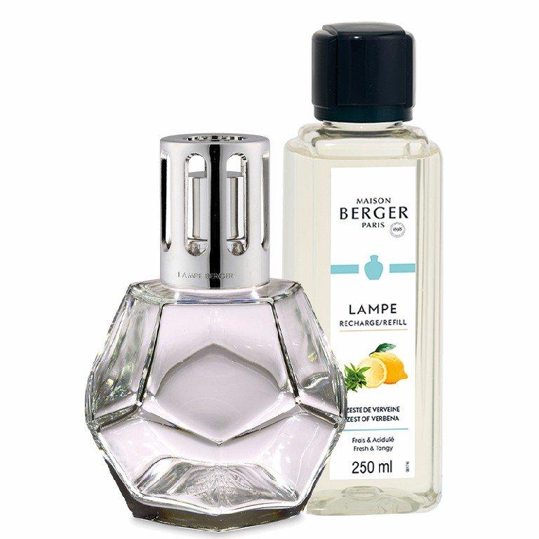 BERGER Geometry lampa transparentní + 250 ml Kůra z Verbena (EOL)