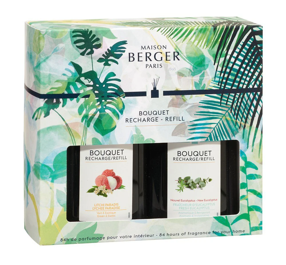 Náplně do Difuzéru Rajské liči a Čerstvý eukalyptus, 200 ml + 2× vonné tyčinky