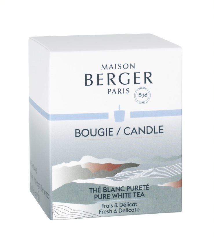 BERGER Land svíčka Čistý bílý čaj 180g bílá ojíněná (EOL)