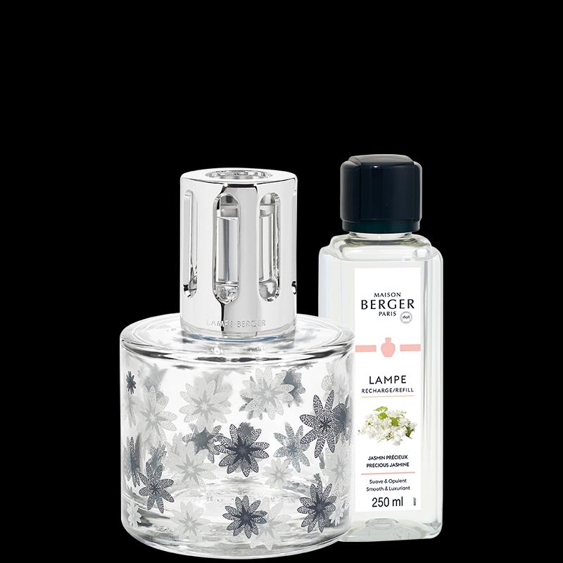 BERGER Pure floral lampa transparentní dokór + Vzácný Jasmín 250ml (C22021)