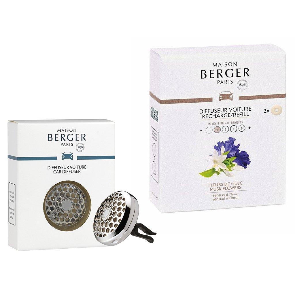 BERGER Spona s náplní 6600+6412 (Spona Honey chrom s náhr. náplní Květy pižma)