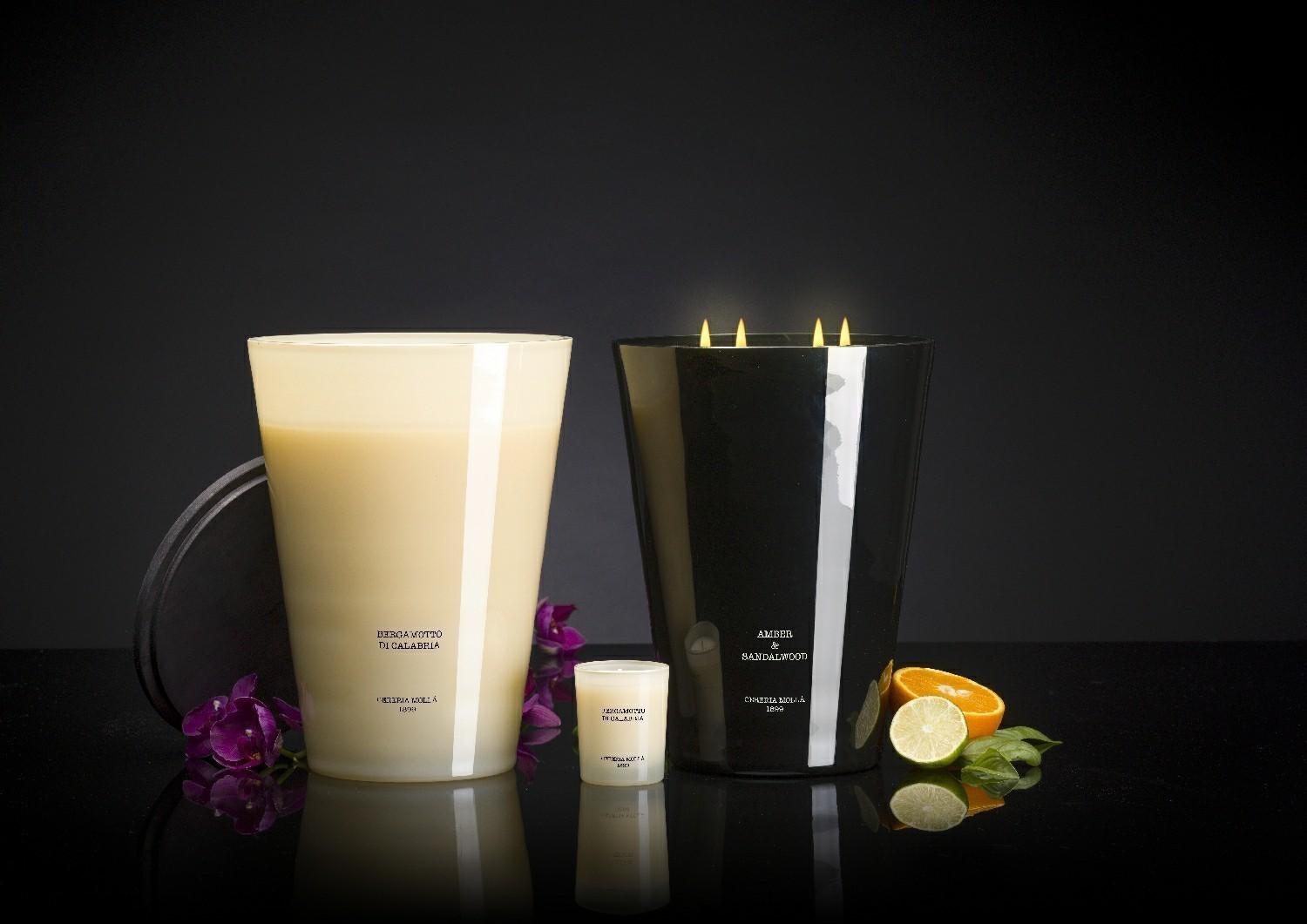 CERERIA MOLLA Large XXL svíčka 4 knotová Mediterranean Blue 3,5kg černá (EOL)