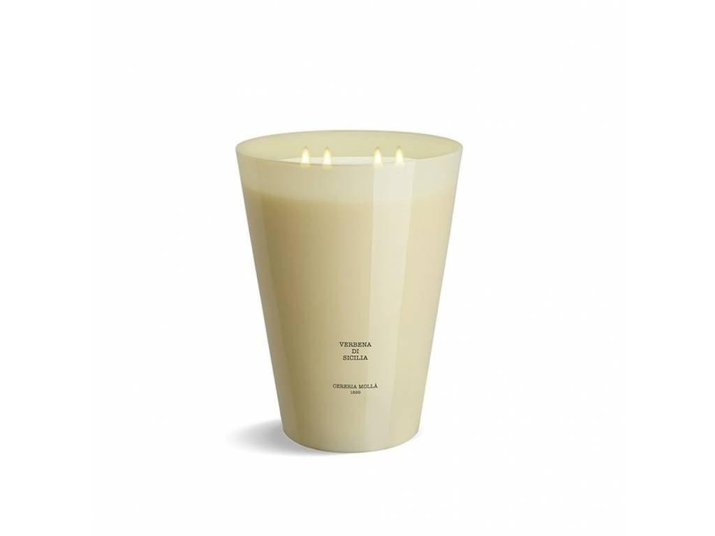CERERIA MOLLA Large XXL svíčka 4 knotová Verbena di Sicilia 3,5kg krémová (EOL)
