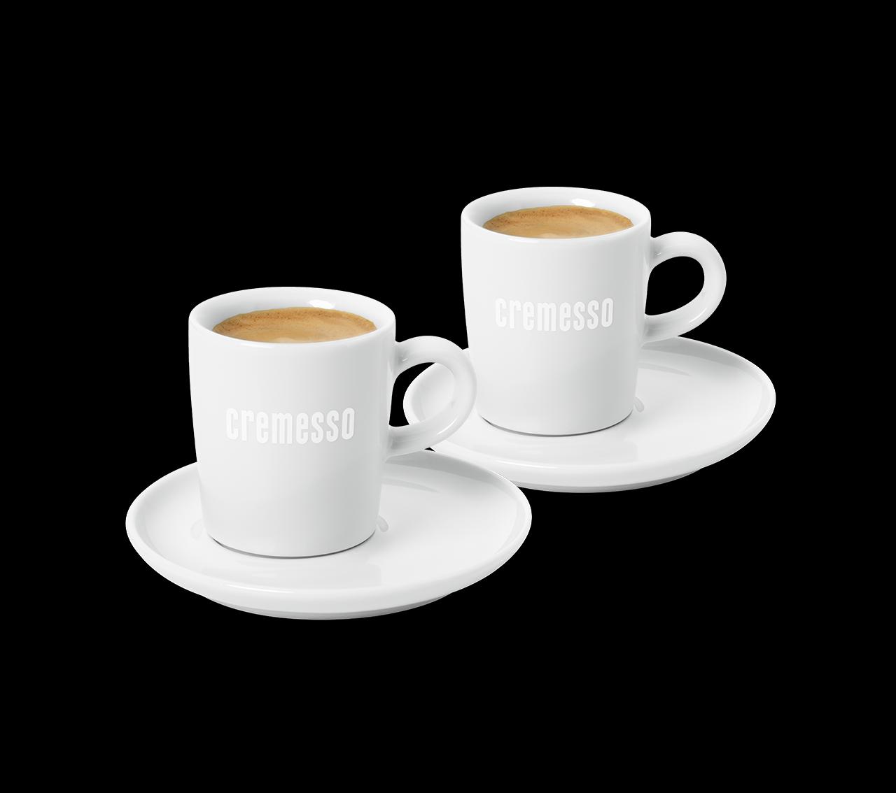 CREMESSO set dvou šálků s podšálky na Espresso