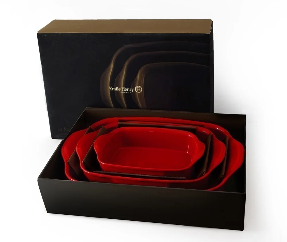 EH Akční set - 3ks zapékací mísy 9649, 9650, 9652, granátová (EOL)