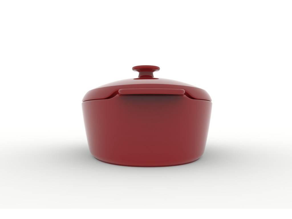 Oválný keramický pekáč s poklicí, 41,5 x 24,5 cm / 5,8 l, granátový