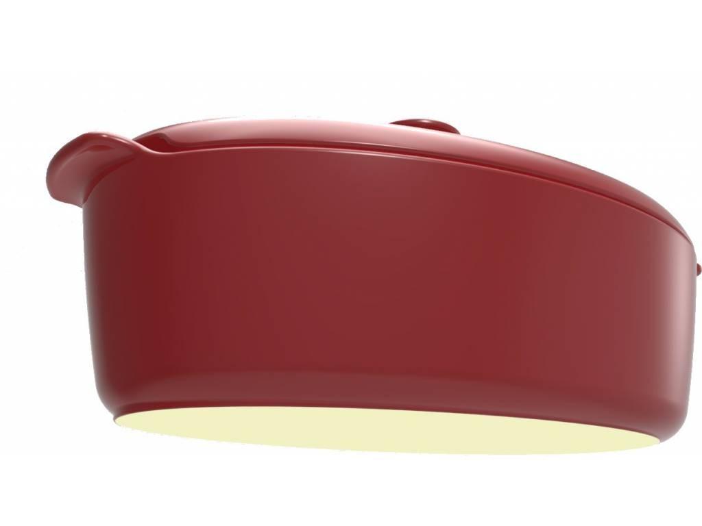 Oválný keramický pekáč s poklicí, 41,5 x 24,5 cm / 5,8 l, granátový