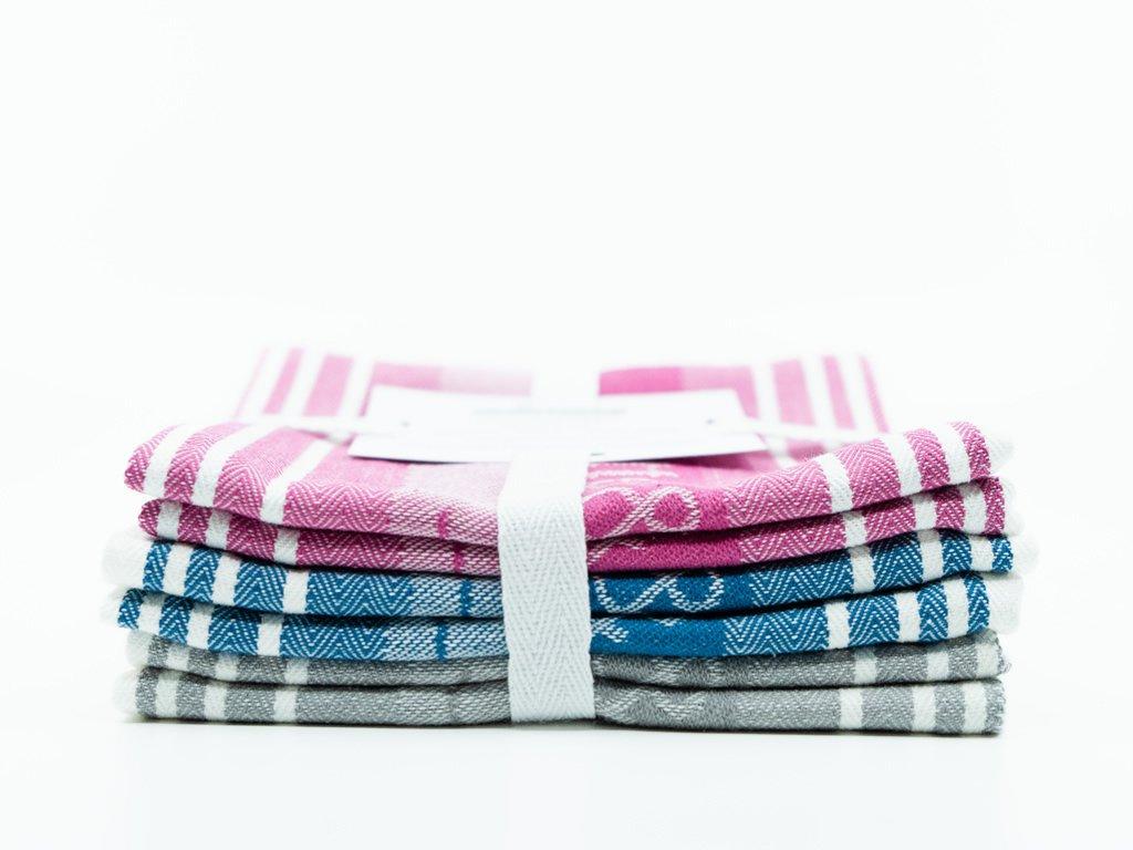 HUMATEX KIFD Utěrky P&P bavlněné barevné set 3 (EOL)