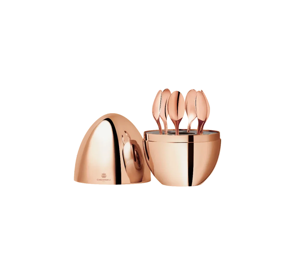 Sada postříbřených kávových lžiček Mood, 6 ks, rose gold