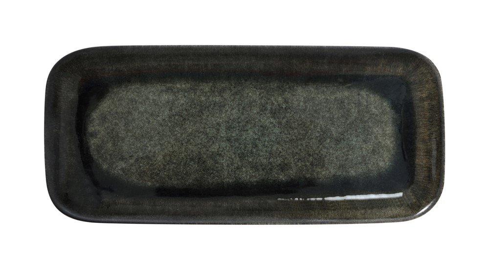 Jars Tourron Servírovací podnos zeleno-černá 33x15 cm / 2 cm 