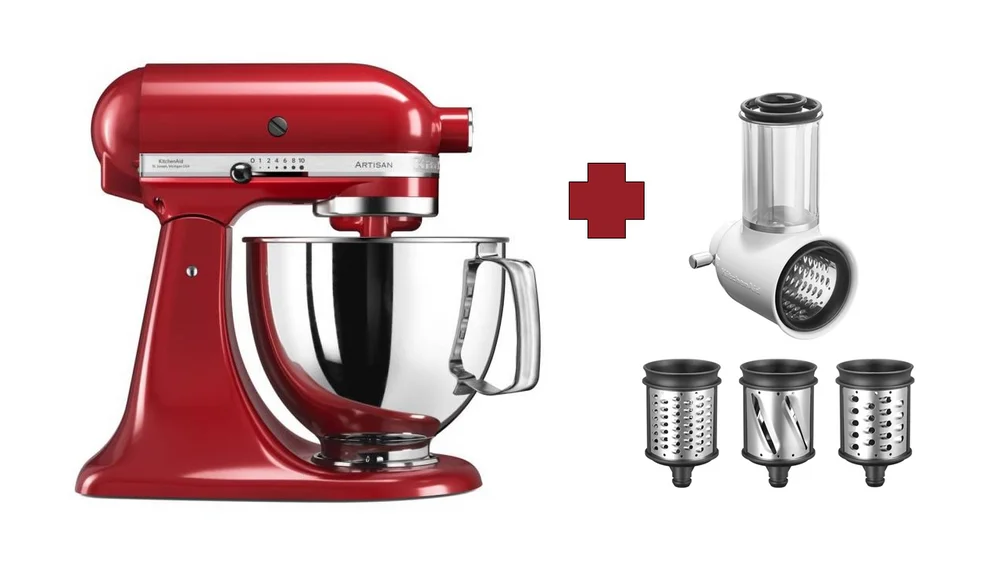 Kuchyňský robot Artisan KSM125 + set na krouhání zeleniny, královská červená
