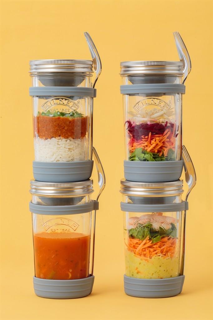 KILNER All in 1 Set na jídlo sebou s vidličkou 0,5l (EOL)