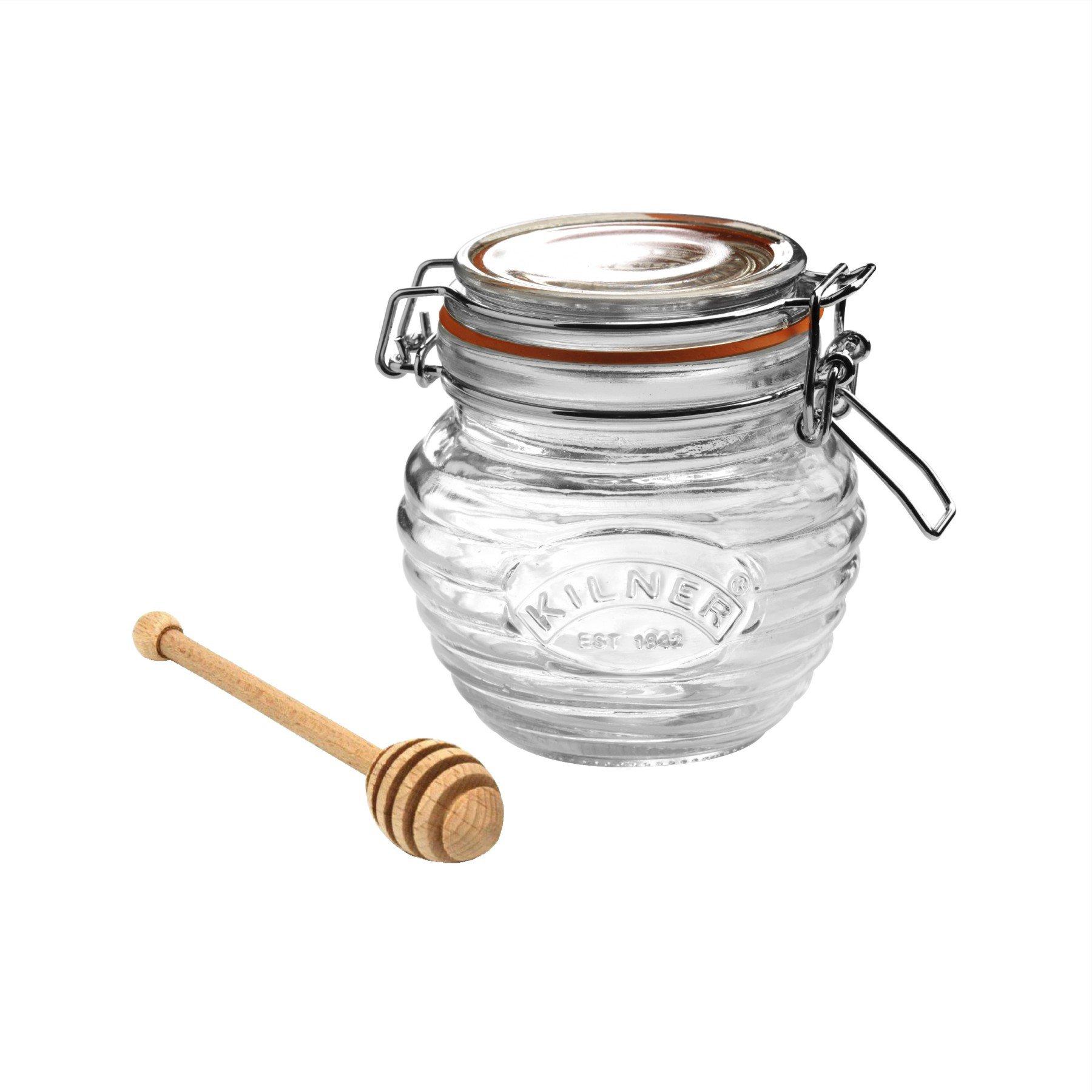 KILNER set sklenice s klipem na med + dipper 0,4l