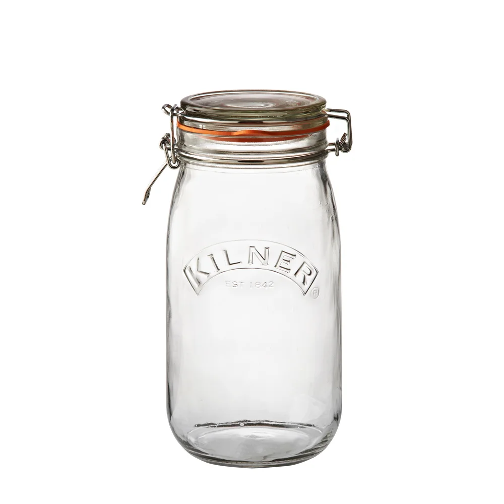 Kulatá zavařovací sklenice s klipem, 1,5 l
