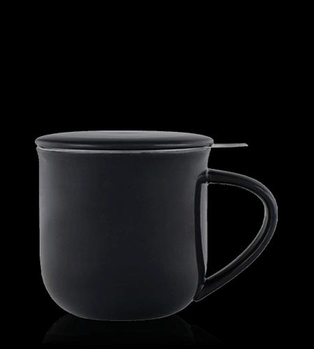 Porcelánový hrnek na čaj Minima Eva s nerezovým filtrem, 0,38 l, tmavě modrý