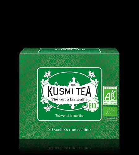 Sypaný zelený čaj Spearmint green tea Bio, kovová dóza 100 g