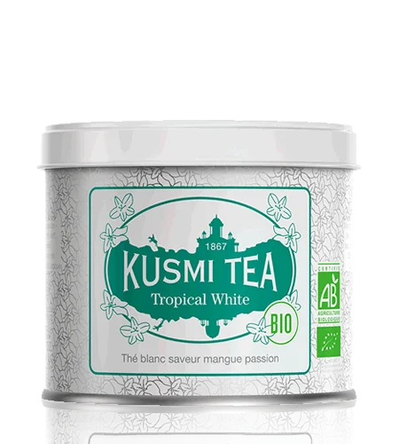Sypaný bílý čaj Tropical White Bio, kovová dóza 90 g
