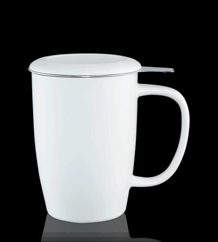 KUSMI TEA TOTEM hrnek se sítkem 0,44l bílý matný (EOL)