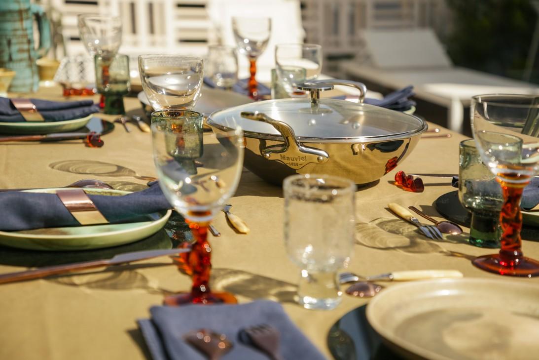 Nerezová pánev Wok se skleněnou poklicí M´Cook, 32 cm / 5 l