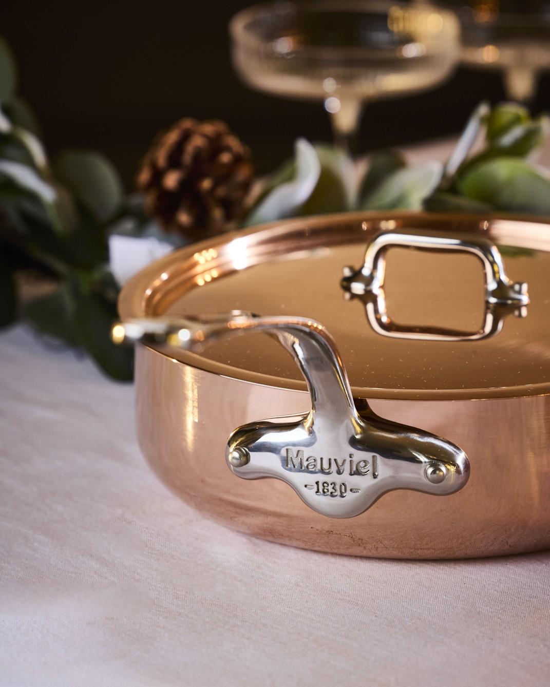 Měděná pánev na soté s nerezovou rukojetí, M'Héritage 150 S, 28 cm / 5,7 l