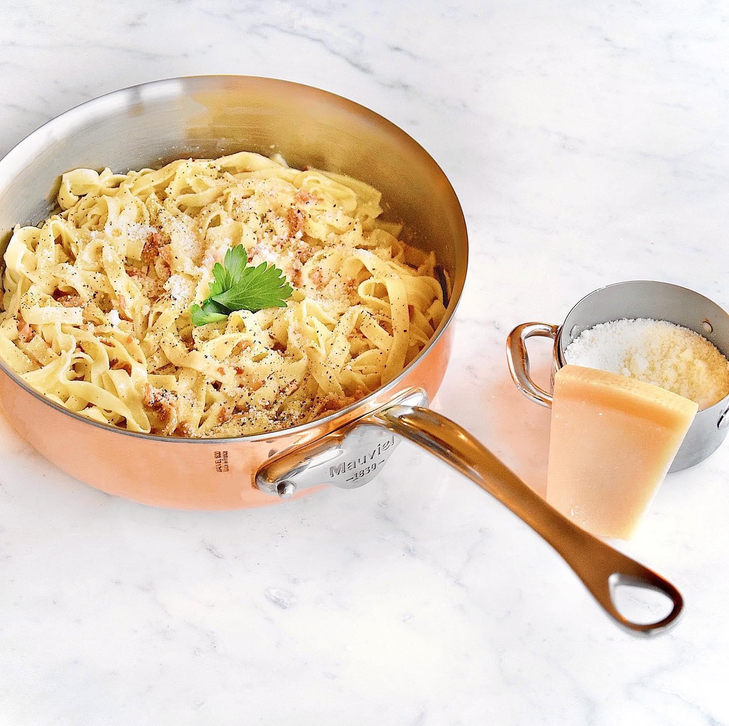 Měděná pánev na soté s nerezovou rukojetí, M'Héritage 150 S, 28 cm / 5,7 l