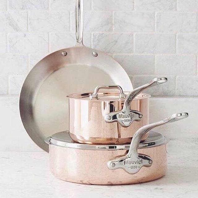 Měděná pánev na soté s nerezovou rukojetí, M'Héritage 150 S, 28 cm / 5,7 l