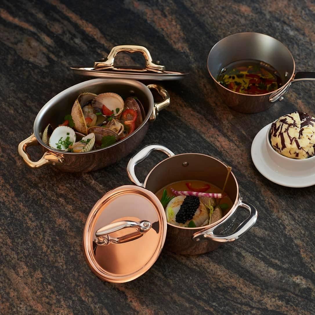 Měděná poklice s nerezovým úchytem, M’Minis, Ø 9,5 cm