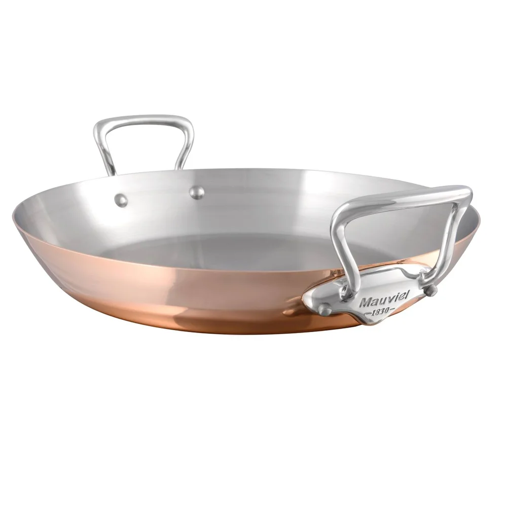 Měděná pánev na paellu s nerezovými uchy, M’héritage 150 S, Ø 35 cm / 3,7 l