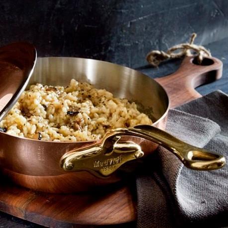 Kónický měděný rendlík s bronzovou rukojetí, M’Héritage 150 B, Ø 24 cm / 3,2 l