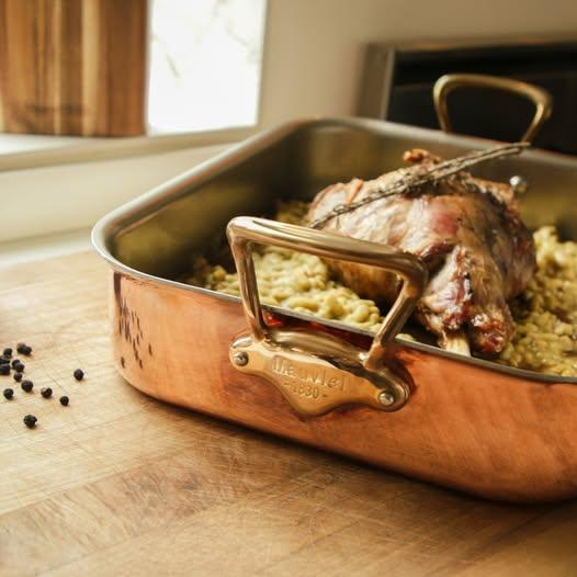 Měděný pekáč s bronzovými uchy, M’Héritage 150 B, 30 x 22 cm