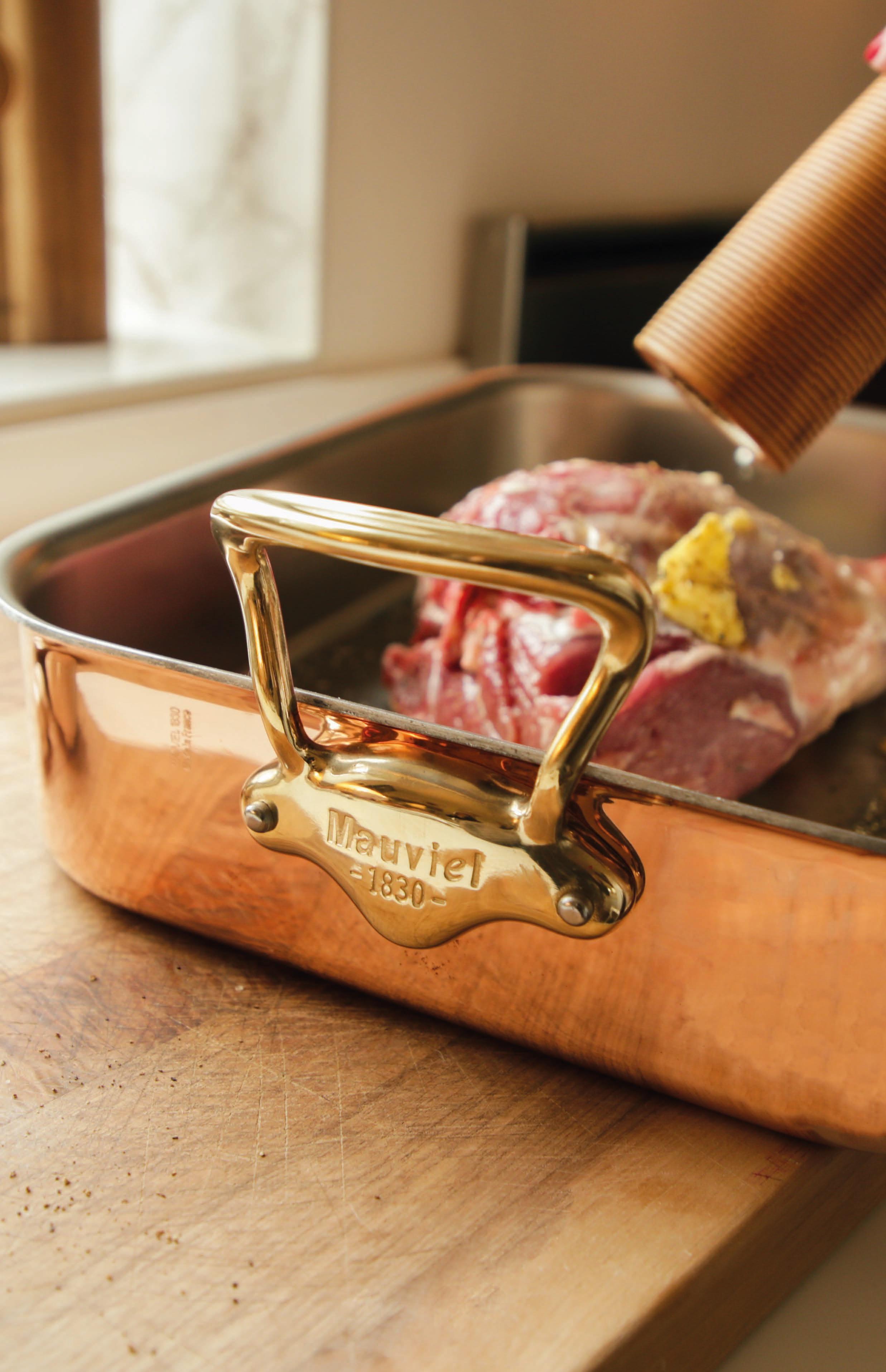 Měděný pekáč s bronzovými uchy, M’Héritage 150 B, 30 x 22 cm