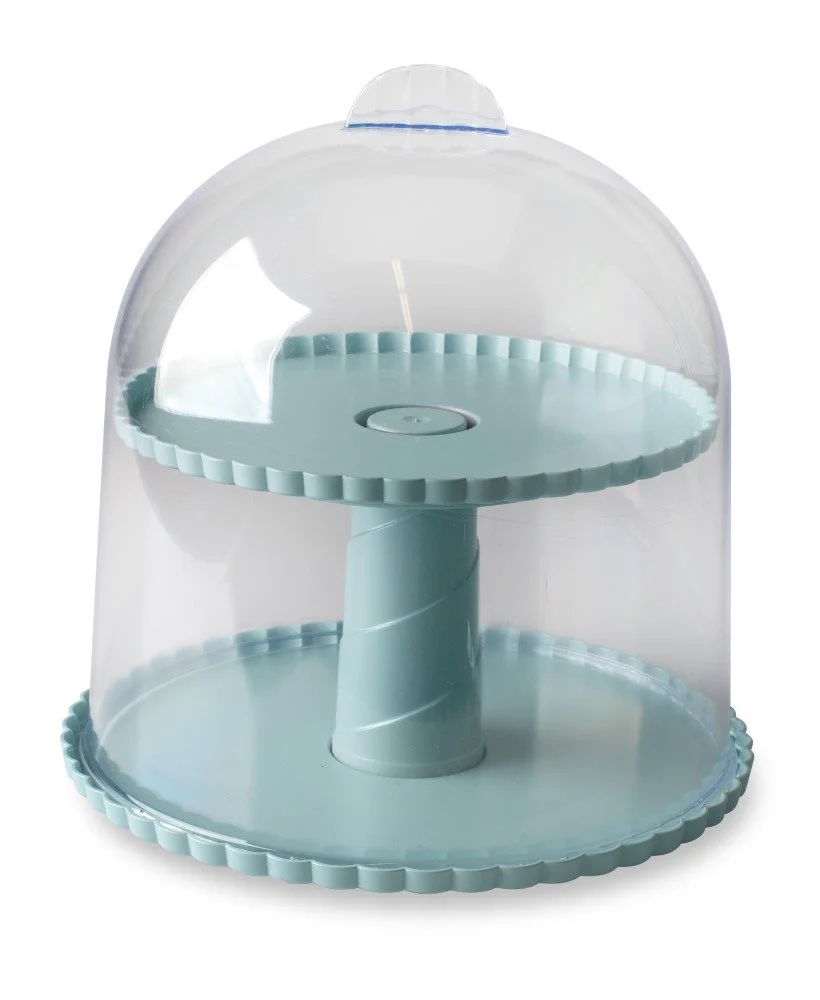 Etažér s poklopem , tyrkysový, přenosný