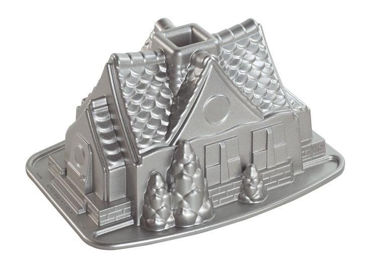NW Forma na bábovku Domeček 9 cup stříbrná