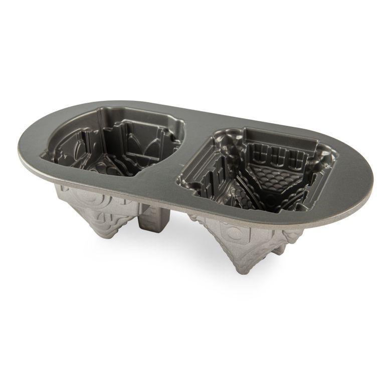 NW Forma na bábovku Perníkové domky 5cup stříbrná