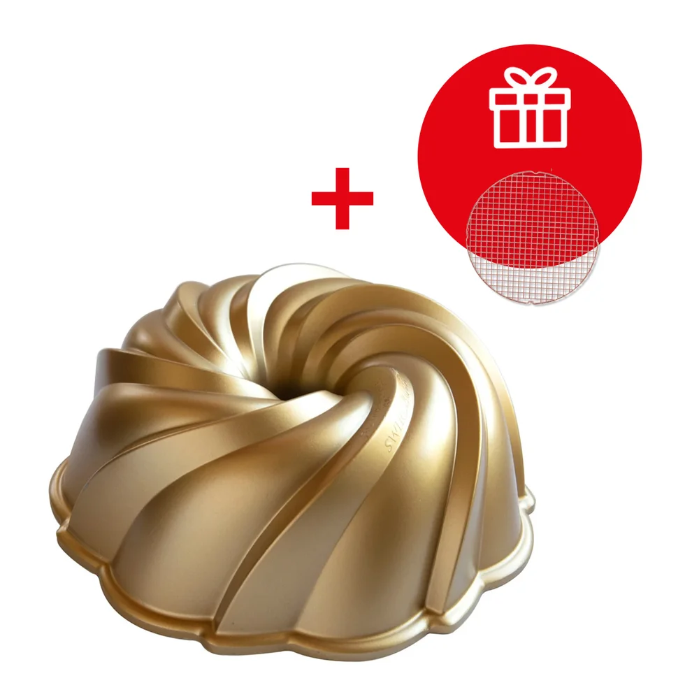 Forma na bábovku Swirl, zlatá, 2,4 l