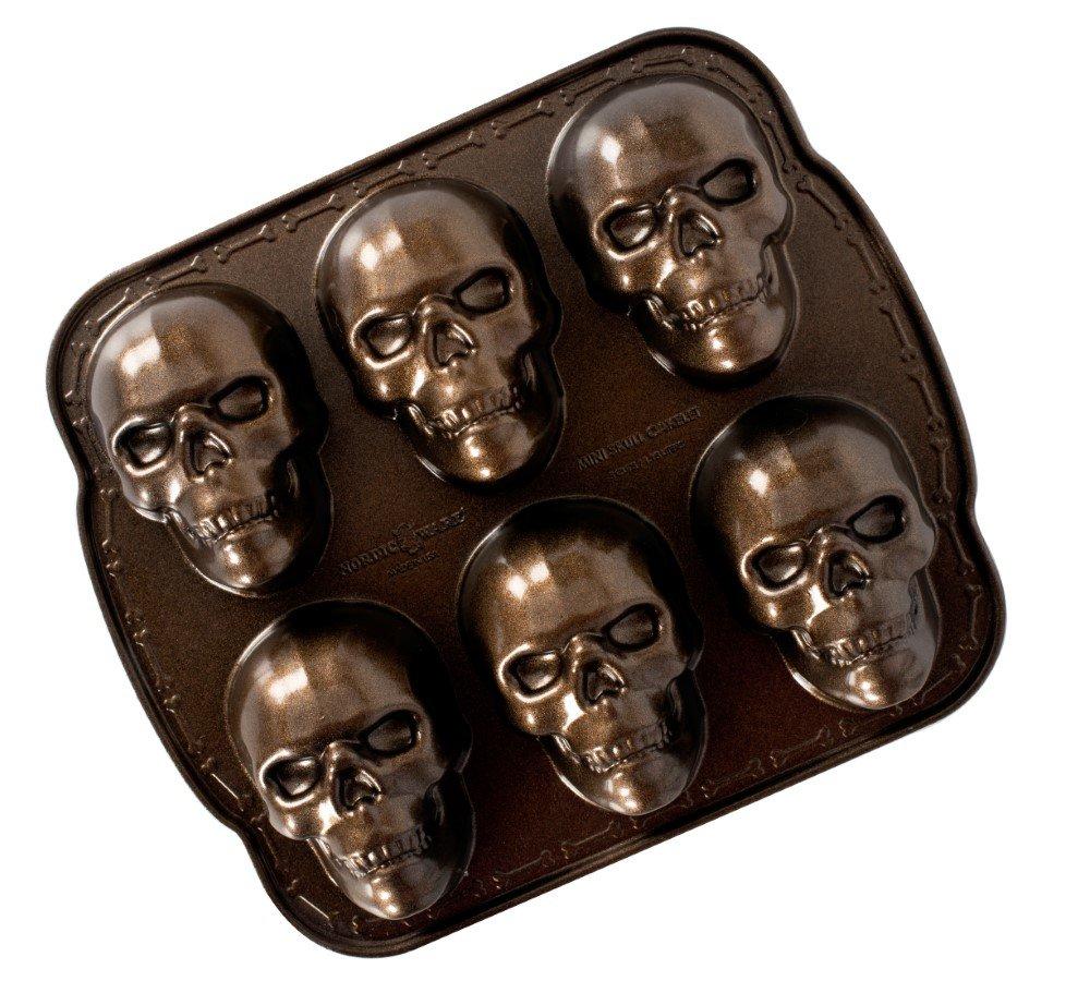 NW Forma na mini bábovky Lebky 6ks 5cup tmavá měď 