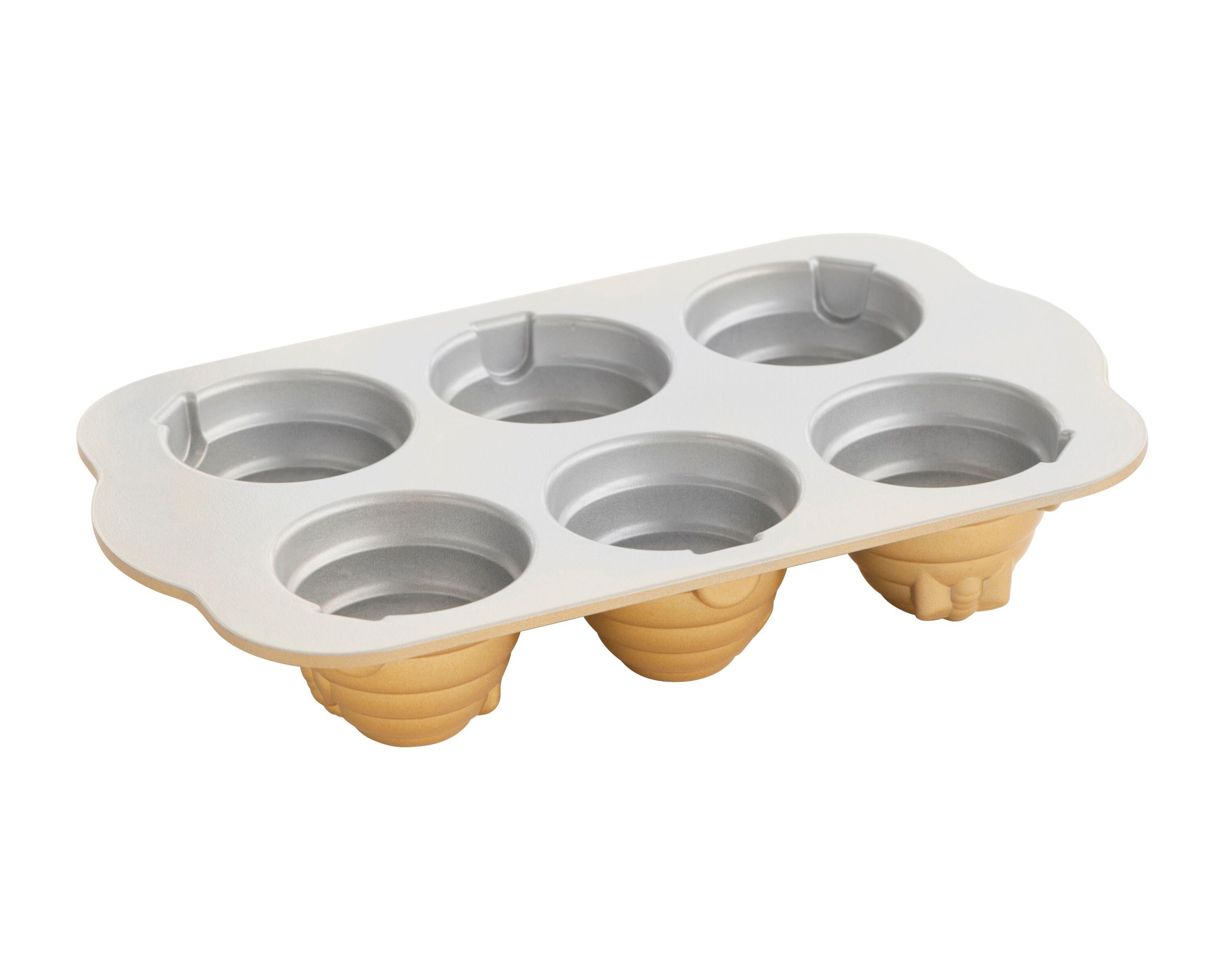 NW Mini bábovky Včelí úly plát se 6 formičkami 3 cup zlatá