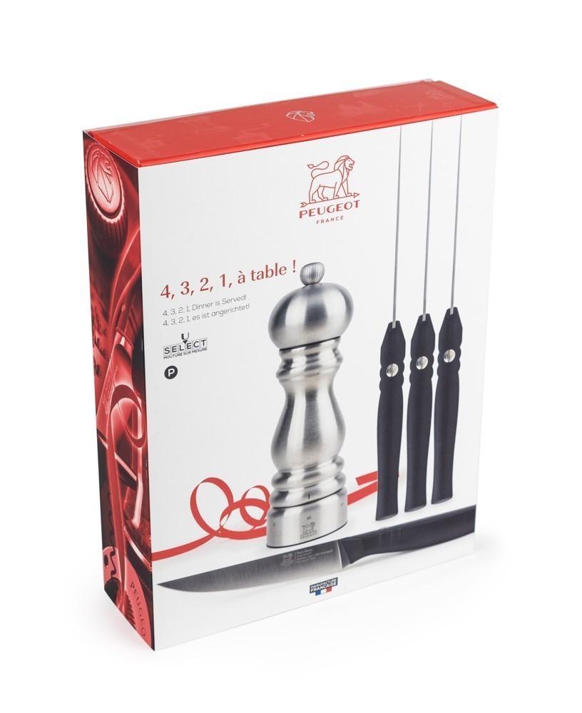 PEUGEOT Dárkový set Paris Chef 18 mlýnek na pepř a 4 nože Paris Bistro steak (EOL)