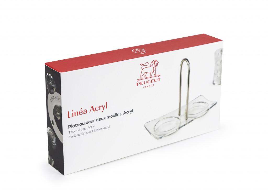 Stojánek na mlýnky Linéa, akryl / nerezová ocel, 19 x 9 x 15 cm