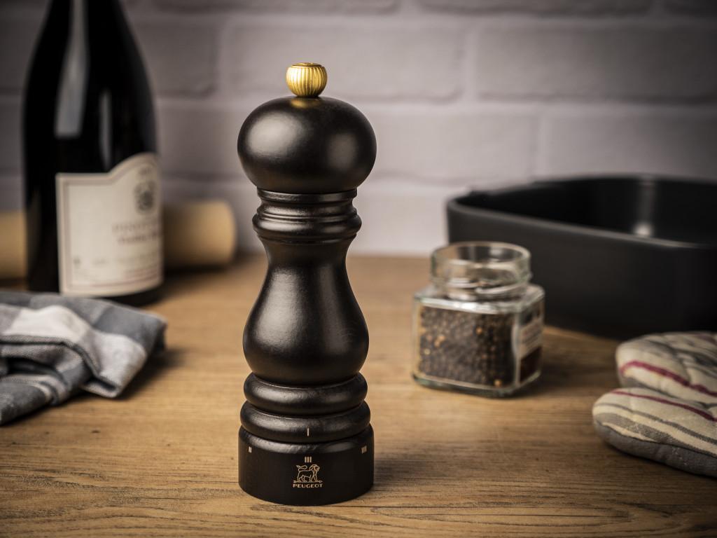 Dřevěný mlýnek Paris na sůl - 18 cm, čokoládový