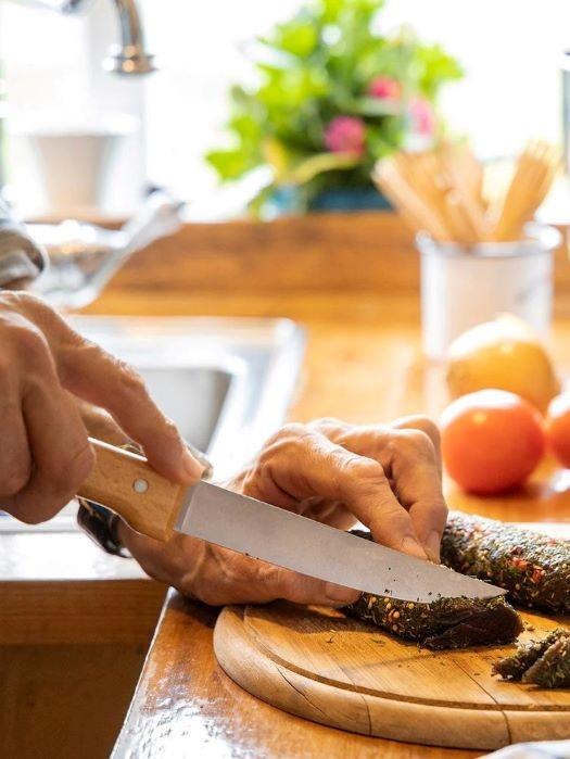 Blok s noži Parallele Bread, 5ks (kuchařský, Santoku, nůž na chléb, porcovací nůž, nůž na maso)