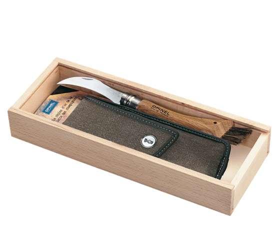 OPINEL VRI N°08 Inox Nůž houbařský rukojeť dub + pouzdro + dřevěný box