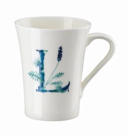 Hrnek v dárkovém balení Květinová abeceda, písmeno L, květina Lavendula, 400 ml