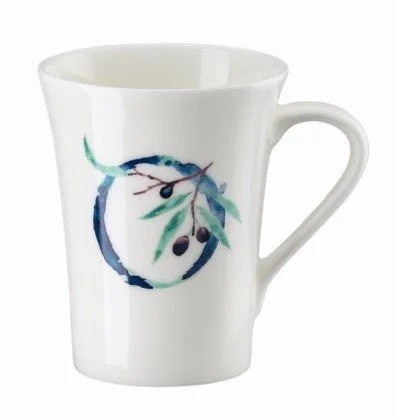 Hrnek v dárkovém balení Květinová abeceda, písmeno O, květina Olea europaea, 400 ml